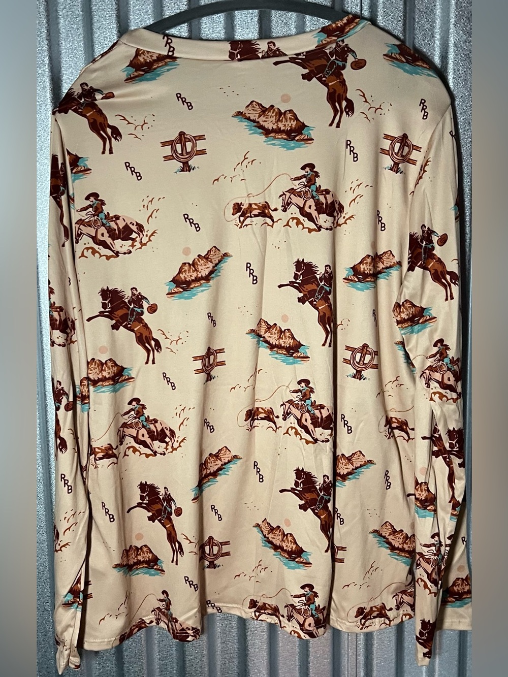 Rolling Ranch Boutique Western Print Long Sleeve Top 3X NWOT - Picture 3 of 4